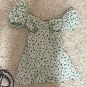 Zara floral cut out dress